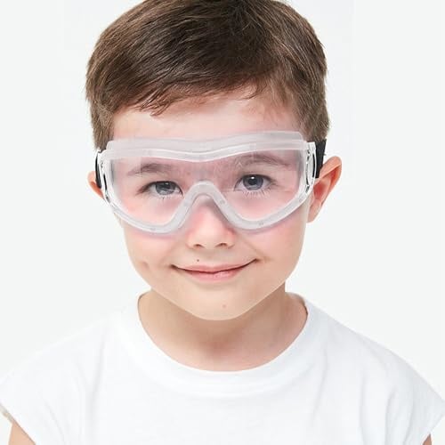 MOVNUOCA Schutzbrille Kinder für Nerf Spielen Stoßfest Gläser Beschlagfrei Verstellbarer Riemen Passform für 5-12 Jahre