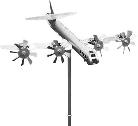 Weathervane Metallflugzeug, Gartenverzierungen aus Metall, Windmühlen-Roulette-Dekoration, Wetter-Dekoration für den Außenbereich