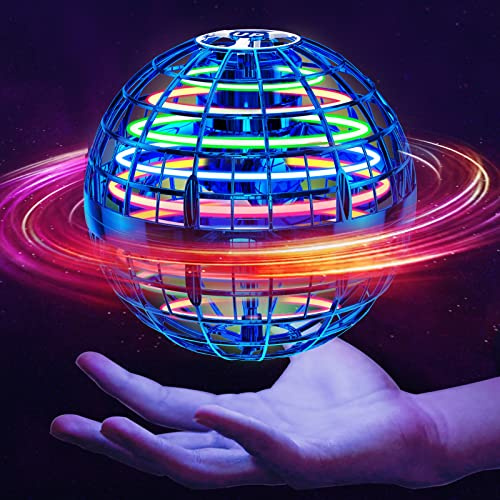 Ivtivfu Fliegender Ball Spielzeug (Blau), LED Flying Spinner, Magic Hover Schwebe Magischer Ball, Bumerang Drohne Toys für Mädchen und Junge, Geschenk für Kinder ab 6, 7, 8, 9, 10, 12 Jahren