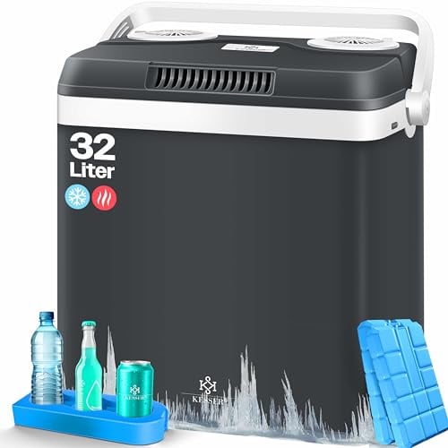 KESSER® Kühlbox Thermobox 32Liter | Thermo-Elektrische Kühlbox | KÜHLT und WÄRMT | 12 & 230V | Thermobox für Auto, Boot & Camping | Mini-Kühlschrank mit ECO & MAX Modus | inkl. Kühlakku