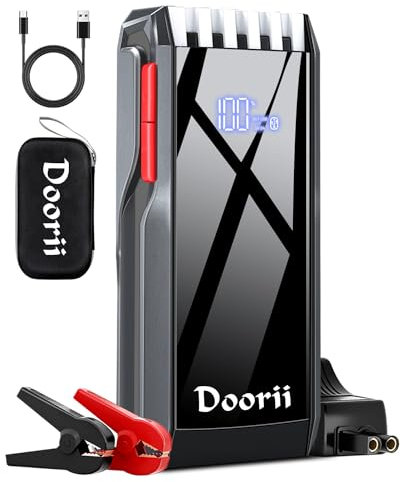 Starthilfe Powerbank 4000A Spitze Auto Starthilfe Powerbank für Pkw (Bis Zu 9,0L Benzin Oder 8,0L Diesel) Mit LED Taschenlampe Starthilfekabel Jump Starter Auto Für Motorrad SUV (012)
