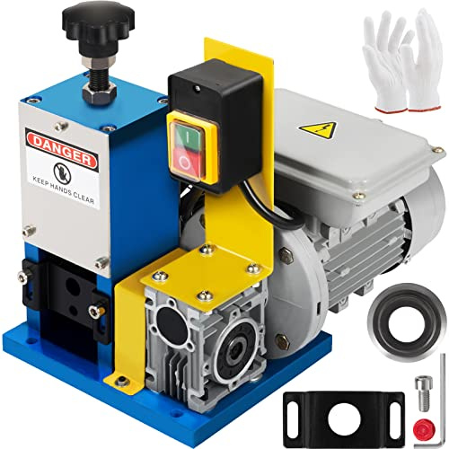 Happybuy Abisoliermaschine 1,5-25 mm Kabelabisoliermaschine Elektrisch, 180 W Einphasig Kabelschälmaschine,Modell Kabelschäler mit Klinge und Handschuhen, Kabel Abisolierwerkzeug