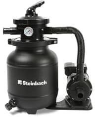 Steinbach Filteranlage Classic 250N – 040385 – Pumpe für Pools mit bis zu 19.000 l – Mit 7-Wege-Ventil mit Verstellhebel und Manometer