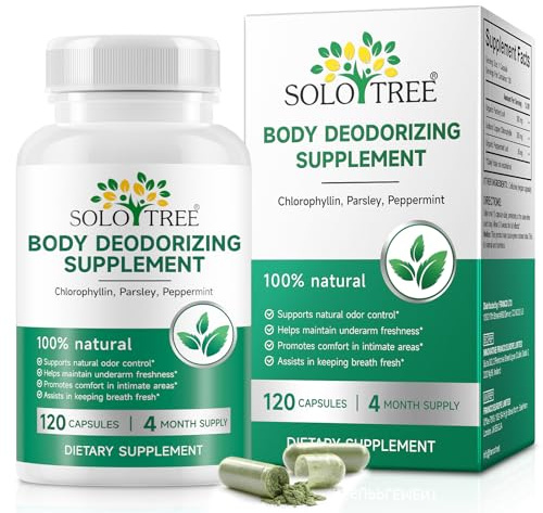Körper Deodorisierende Ergänzung 120 Kapseln, Interne Deodorant Chlorophyll Kapseln, natürliche Geruchskontrolle Chlorophyll Pillen für Darm Gesundheit, Hautgesundheit, Entgiftung & Verdauung Unterstü