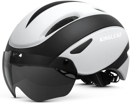 Fahrradhelm Herren Damen mit Abnehmbarem Magnetischem Visier, Ultraleichter Verstellbarer Bike Helm, Atmungsaktiver Radhelm für Erwachsene