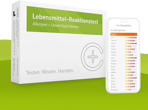 Lebensmittel-Reaktionstest von CERASCREEN – Allergien und Unverträglichkeiten von 40 verschiedenen Lebensmitteln testen | Weizen, Milch, Nuss | Professionelles Labor I Detaillierter Ergebnisbericht