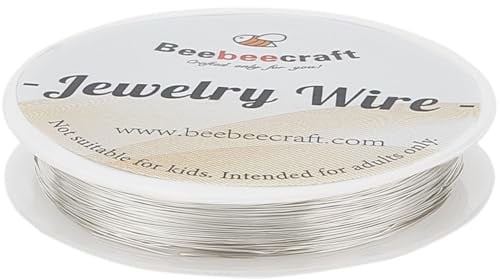 Beebeecraft 164 Fuß/50M Langlebige Silberbeschichtung Kupferdraht 28 Gauge Schmuckdraht Anlaufbeständiger Runder Draht Für Schmuckherstellungszubehör Und Bastelarbeiten