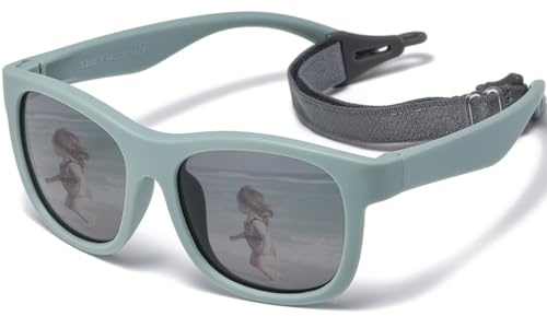 Musivon Baby Sonnenbrille 6 monate - 2.5 Jahre, Polarisierte Kinder Sonnenbrille Flexibler Rahmen fur Jungen Mädchen