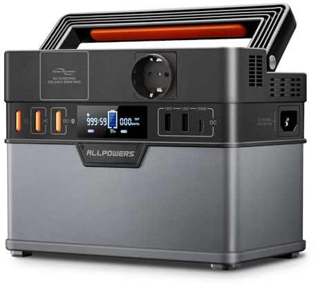 ALLPOWERS S300 PLUS Tragbarer Powerstation 288Wh Mobile Stromversorgung Generatoren 300W Batterie Mobiler Stromspeicher für Garten Party Reise Camping Wohnmobil Notfall