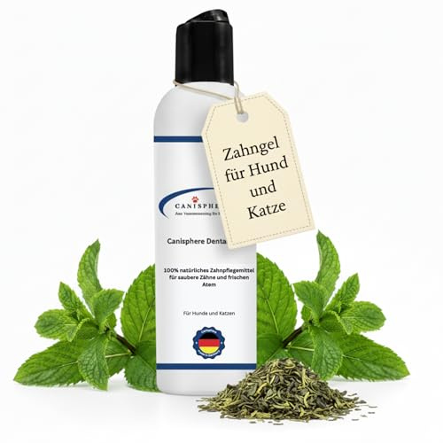 CANISPHERE Effektive Zahnpflege Hund & Katze - Natürliches Zahnreinigungsgel - Hundezahnpasta - Zahnsteinentferner Hund - Katze/Hund Zahnbürste Ersatz - Zahnpasta Hund & Katze gegen Maulgeruch