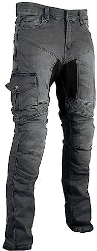 MDM Cargo Motorradjeans für Herren mit Protektoren in Grau (Gr. W38 / L32)