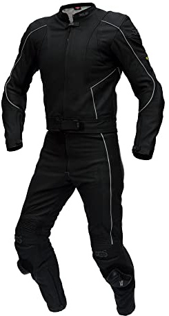 XLS Lederkombi, Herren Zweiteiler, Schwarz, matt, Echtleder, zweiteilige Motorradkombi (54)