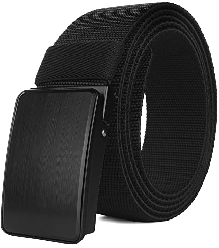 Awlyfm Gürtel Männer Stoffgürtel Arbeitsgürtel Elastischer Herrengürtel Schwarz 120cm