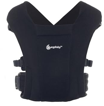 Ergobaby Babytrage für Neugeborene ab Geburt Extra Weich, Embrace Bauchtrage Baby-Tragetasche Ergonomisch (Pure Black)