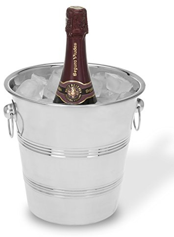 Viscio Trading 171429 Eiskübel für Champagner, aus Edelstahl, 22 cm