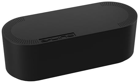 D-Line Kabelbox, Steckdosenleiste verstecken, Kabelmanagement für Schreibtische, TV-Kabel organisieren – 415mm (L) x 165mm (B) x 135mm (H) – Groß, Schwarz