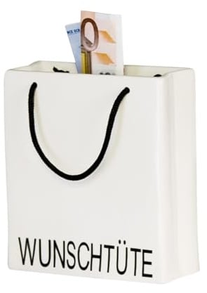 Casablanca Spardose Wunscherfüller – Sparschwein 18. Geburtstag Mädchen Trinkgeldkasse Geld sparen Spartopf Money Box – Porzellan 13 x 5 x Höhe 14 cm
