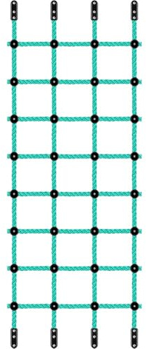 BeneLabel Kletternetz Kinder, 354 x 76cm Klettergerüst Netz Kinderzimmer Netz Nylonseil Leiter Spielturm Sicherheitsnetz mit Hardware für Kletterwand/Schaukelsetz/Baumhaus/Hindernisparcours, Grün