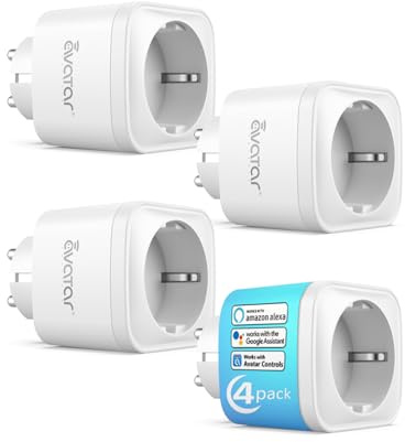 WLAN Smart Steckdose 4er Pack, Alexa Steckdosen mit Strommessung 16A, Smart Home WiFi Steckdose Kompatibel mit Alexa und Google Home, APP Fernsteuerung | Sprachsteuerung | Zeitschaltuhr