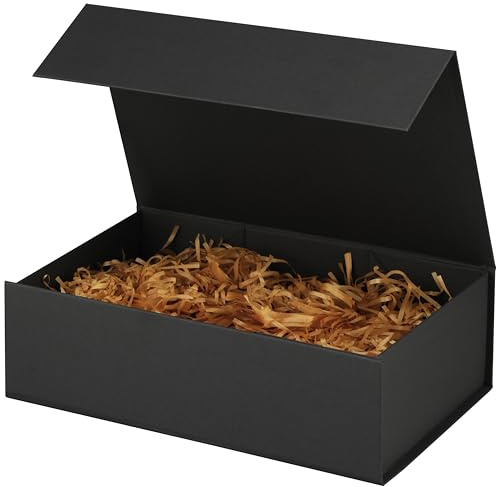 Schwarze Geschenkbox 28x20x9cm, Geschenkbox mit Magnetisch Deckel für Valentinstag Geburtstage Weihnachten Hochzeit