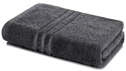 Lavea® Saunatuch 80×200 cm, Saunahandtuch, Sauna-Handtücher Damen und Herren, 100% Baumwolle Frottier, saugstark, strapazierfähig, pflegeleicht 60°C, Frottierserie Elena, XXL Badetuch, Anthrazit
