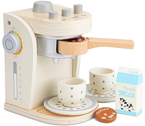New Classic Toys 10705 Kaffeemaschine, 3 Jahre to 9 Jahre, Weiß, Weis
