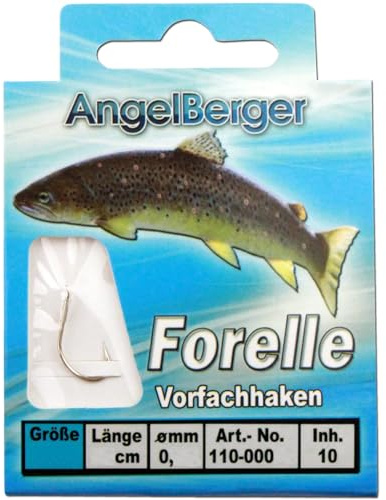 Angel Berger Vorfachhaken gebundene Haken (Forelle/Sbirolino, Gr.6 0.26mm)
