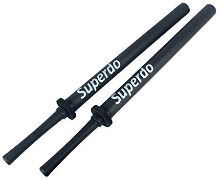 Superdo Schaumstoffschwerter Übungsschwerter (Doppelpack, schwarz)