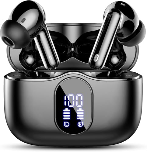 Btootos Bluetooth Kopfhörer, Kopfhörer Kabellos mit App Bluetooth 5.4 In Ear Kopfhörer, Wireless Earbuds 40 Std Spielzeit, LED Ladecase, ENC Lärmreduzierung Mic, Tiefer Bass Ohrhörer (Graphitschwarz)