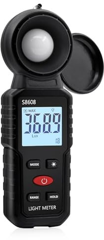 Mcbazel Digital Luxmeter Photometer Belichtungsmesser Beleuchtungsstärke Lichtmesser mit LCD Display, Messlichter 0,1-200,000 Lux