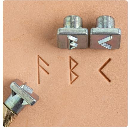 Tandy Leather Factory Runic/Celtic Alphabet Stamp Set 3/4 (with Stamping Handle) by