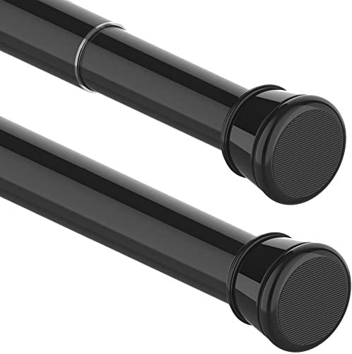 1Stück Vorhangstange Ohne Bohren Spannstange Teleskopstange Vorhang für Badezimmer, Fenster, Kleiderschrank 83-160CM Schwarz(Durchmesser 25mm)