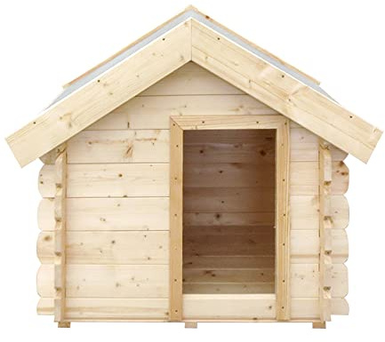 Hundehütte Outdoor kleine Hunde – Hundehaus Holz für Kleiner Rassen, wasserfestes Dach 76 x 99 x H80 cm, Größe S, Timbela M401-1