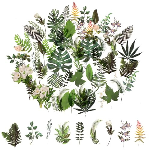 120 Stück Blumen Scrapbooking Aufkleber,Transparente Pflanzen Aufkleber, Vintage Bunte Blumenaufkleber,PET Wasserfeste Flower Stickers für Scrapbook Fotoalbum Tagebücher Karten