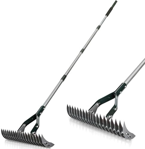 ORIENTOOLS Rasen-Vertikutierrechen 180 cm langer Griff - Vertikutierer und Gartenrechen zum Entfernen von totem Gras, Moos und Schmutz, leicht, 2,1 kg für gesunde Rasenpflege