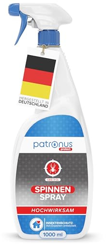 Patronus Spinnen-Spray mit maximaler Sofortwirkung für effektive Spinnen-Abwehr 1000 ml - schnell & zuverlässig für Innen und Außen (Haus, Wohnung, Boot etc.), hochwirksam & laborgeprüft