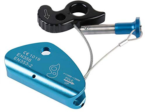 Selbstbremsendes Abseilgerät mit Karabiner, für Klettern Rettung | Reibungsbremse für 11-13 mm Seil, 15 kN Auto-Lock-Schutz, hochfeste Aluminiumlegierung