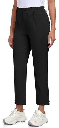 MoFiz Damen Golf Hose Stretch Business Hose Elegante Atmungsaktiv Outdoor Golfhosen Büro Anzughosen mit Elastisches Band