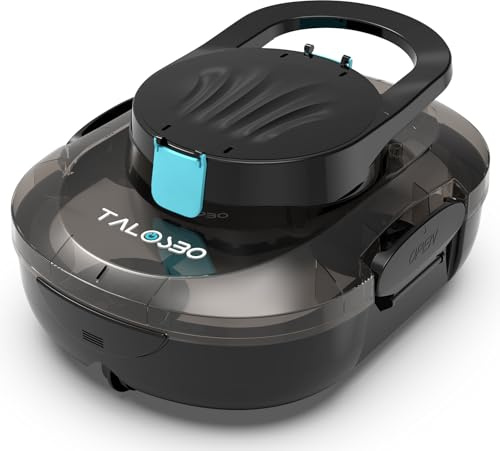 TALOSBO Pleco S1 Poolroboter mit 80 Min Automatisch Reinigungszeit, Poolsauger Akku mit Dual-Motoren, 2,5 Stunden Ladezeit, Kompakter und Leichter Poolreiniger für Oberirdische Pools