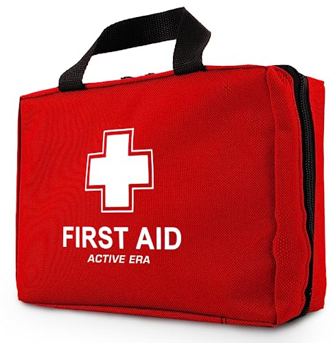 Active Era Erste Hilfe Set, 90-teilige Premium Erste Hilfe Tasche - Verbandskasten inkl. Sofort Kühlpacks, Augenspülung, Verbandsmaterial, Rettungsdecke für Zuhause, Büro - First Aid Kit ISO 13485