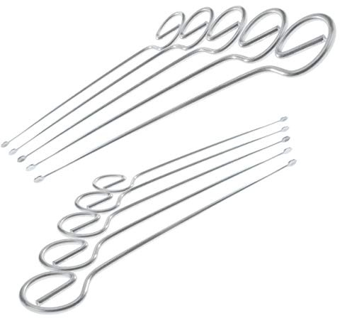 Grillspieße 10er Set – 210mm Schaschlikspieße aus Edelstahl - Fleischspieße, Made in Germany