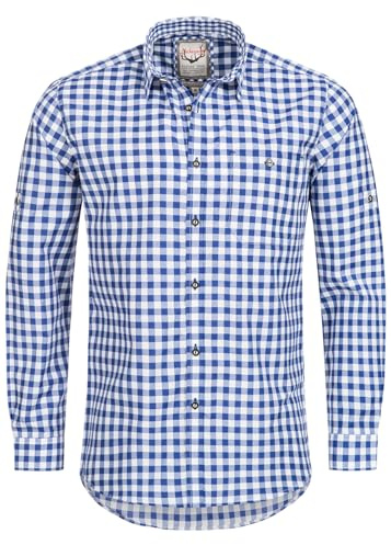 Stockerpoint Trachtenhemd OC-Franzl | kariert | modern Fit Blau XXL