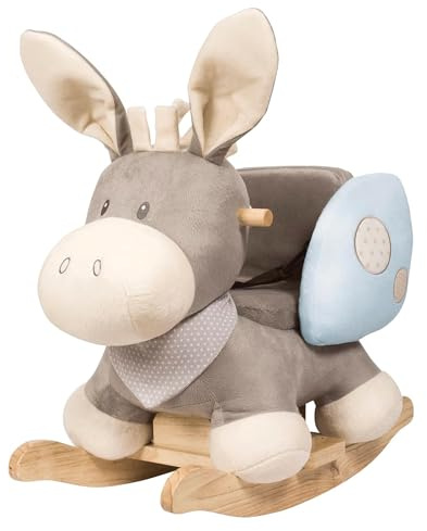 Nattou Schaukeltier Esel Cappuccino, 10-36 Monate, 60 x 39 x 50 cm, Blau