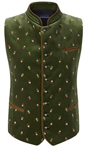Stockerpoint Herren Trachtenweste Calzado | Größen 44-64 | Traditionelle & hochwertige Weste mit verstellbarem Riegel I Perfekt für Trachten & Festlichkeiten