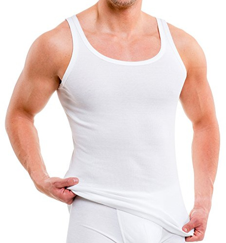 HERMKO 3000 5er Pack Herren Tank Top Classic Unterhemd - gekämmte Feinripp Bio-Baumwolle (glatt)
