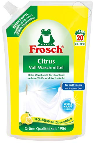 Frosch Citrus Voll-Waschmittel Flüssig 18 WL (5 x 1,8l Beutel)