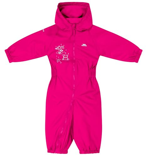 Trespass Unisex Kinder DRIPDROP Wasserdichter Regenanzug Mit Kapuze, Rosa (Gerbera), 6/12 Monate