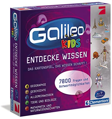 Clementoni Galileo Kids Das große Wissens-Quiz | Lehrreiches Kartenspiel Frage-Antwort-Spiel ab 7 Jahren - Allgemeinwissen & Spaß für die ganze Familie von Clementoni 69159