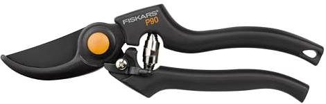 Fiskars Bypass-Gartenschere für frische Äste und Zweige, Antihaftbeschichtet, Hochwertige Stahl-Klingen, Schwarz/Orange, Pro, P90, 1001530 29.9 x 9.9 x 2.4 cm