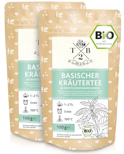 T2B Basischer Kräutertee, BIO-Qualität, 2er Pack | für eine basische Ernährung